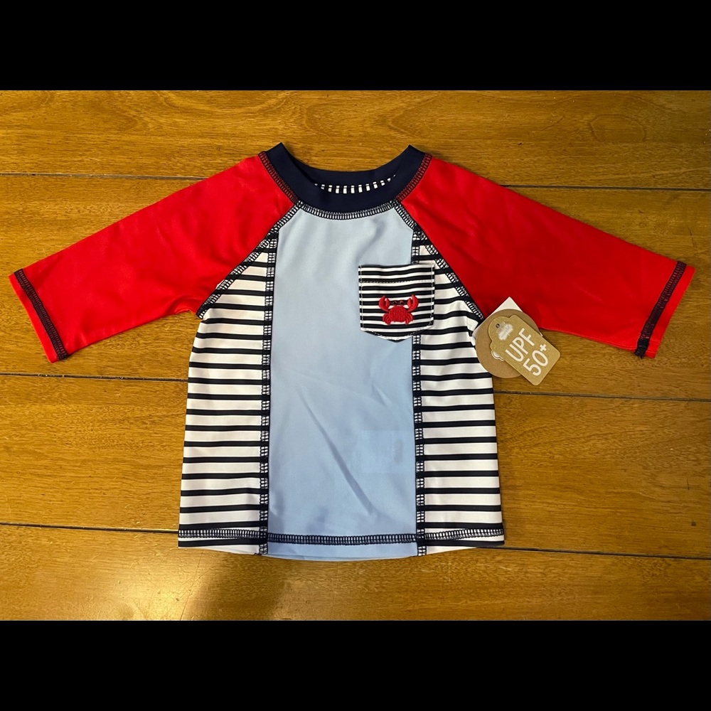 Mudpie Infant Crab Rash Guard 6-9M
